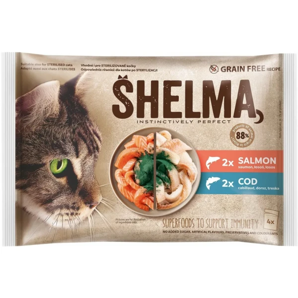 Krmivo macky Shelma kaspicky 4x85g Krmivo macky Shelma kaspicky 4x85g